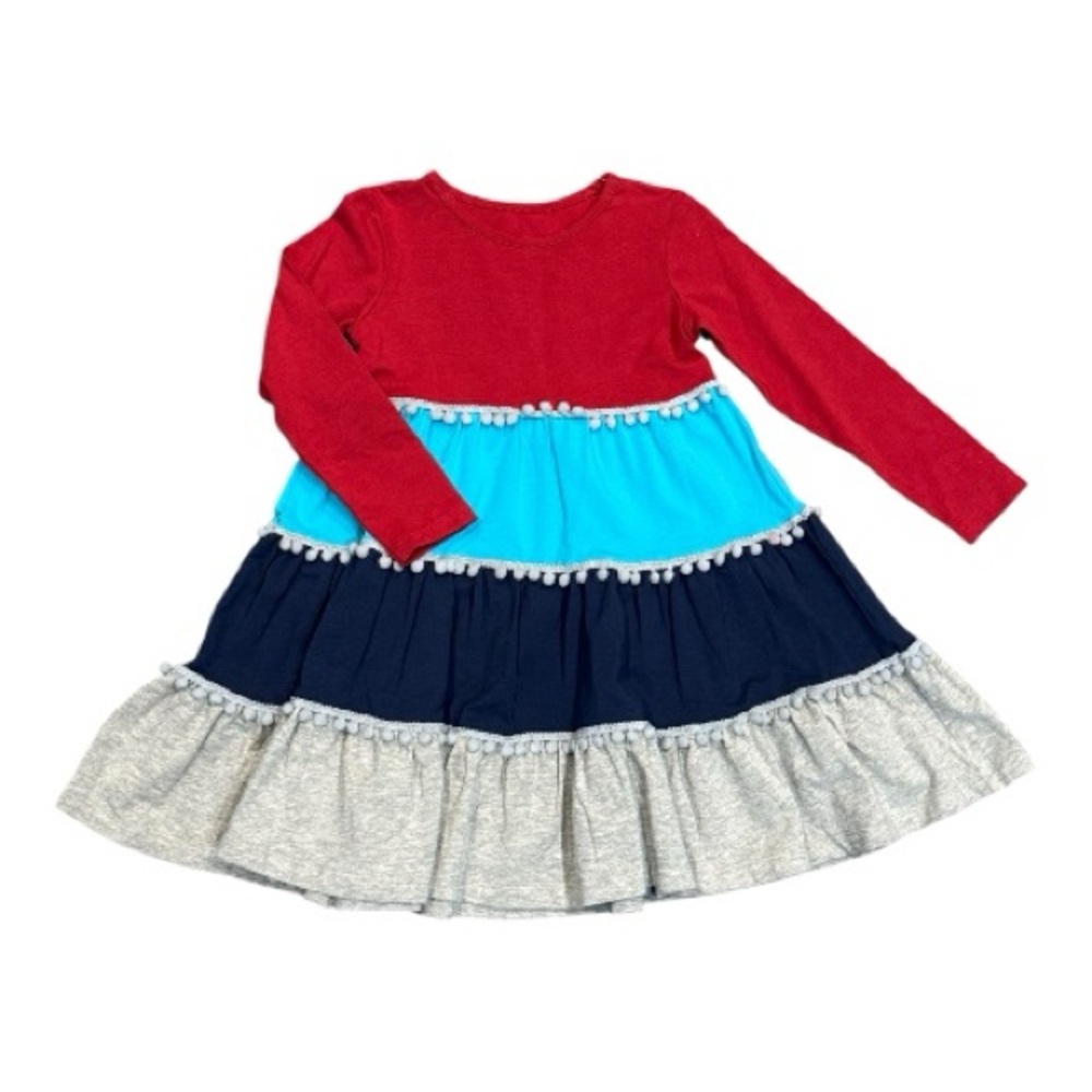 Lucky & Me color block long sleeves dress